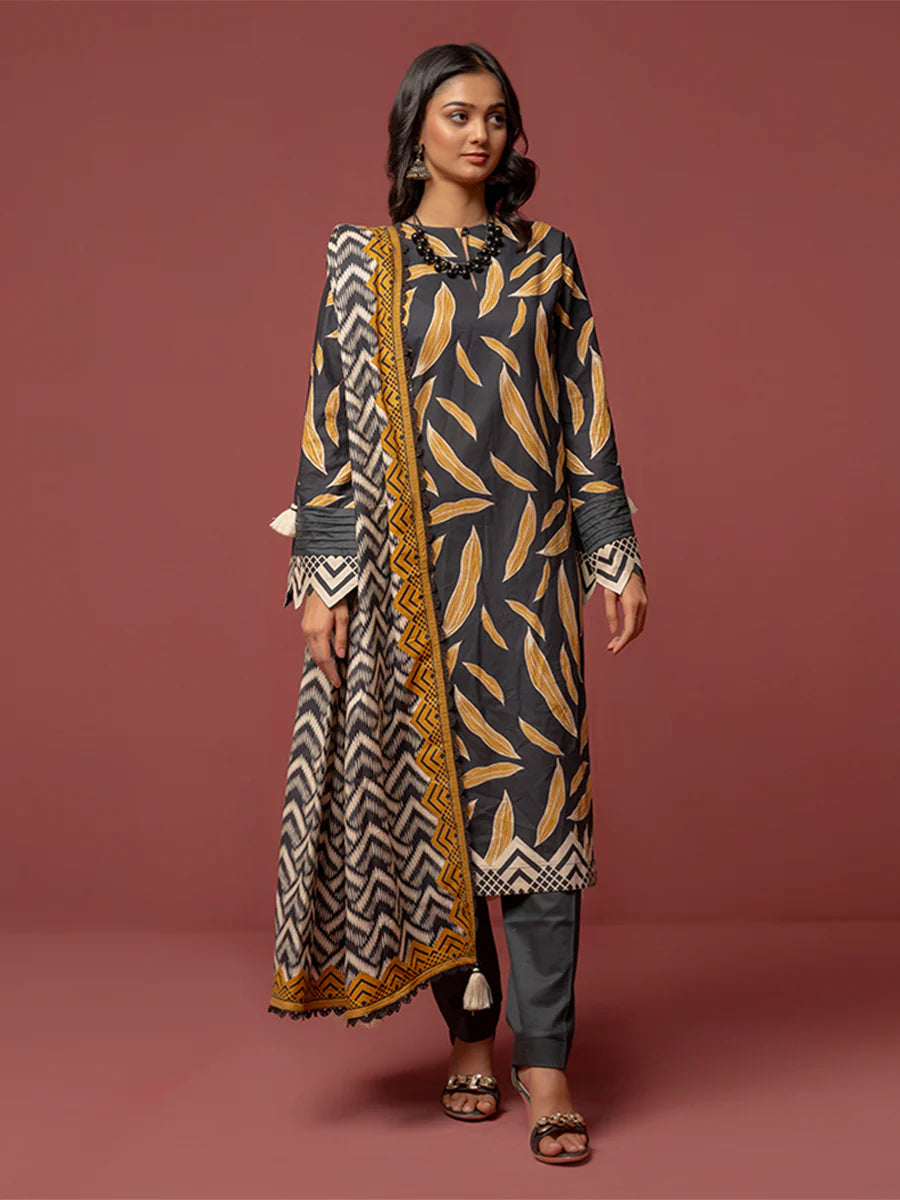 Salitex - 3pc Unstitched - Printed Cambric Suit