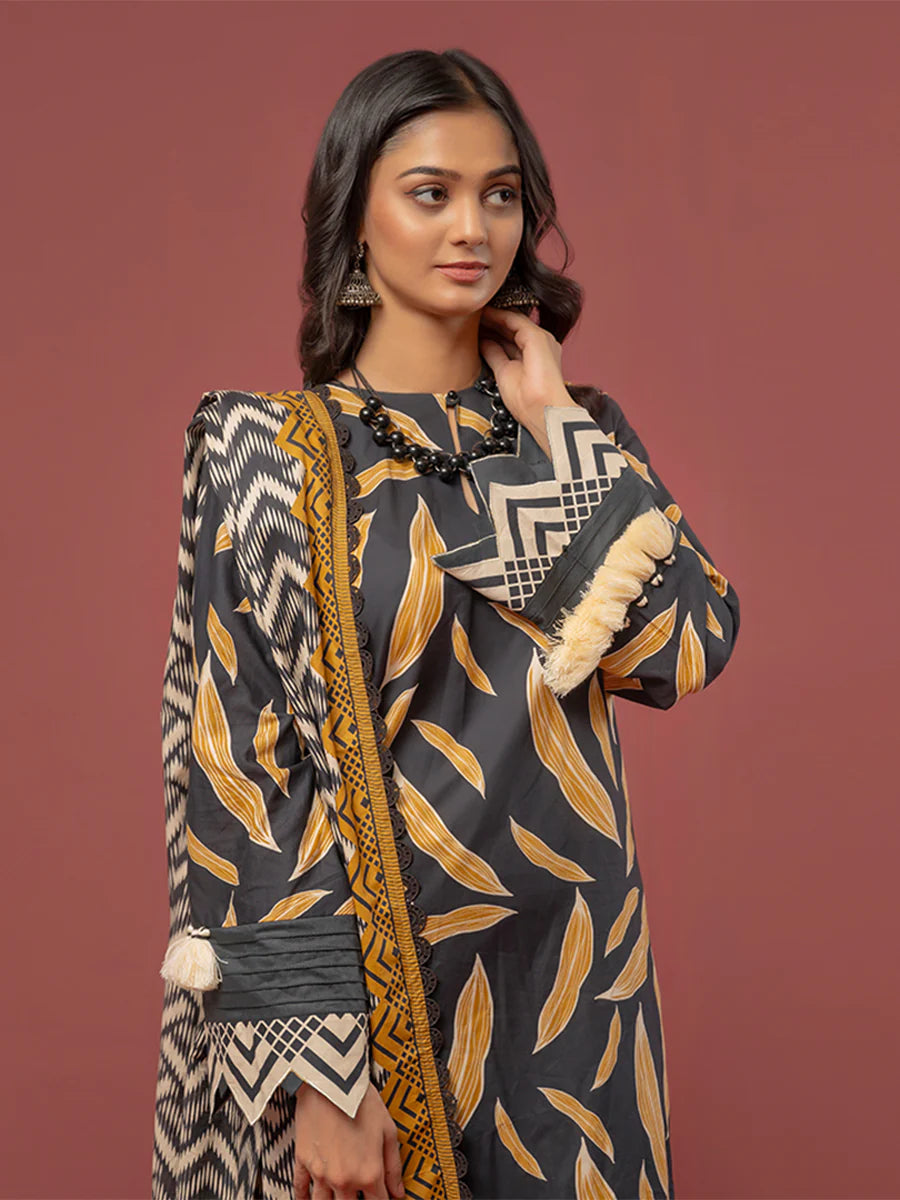 Salitex - 3pc Unstitched - Printed Cambric Suit