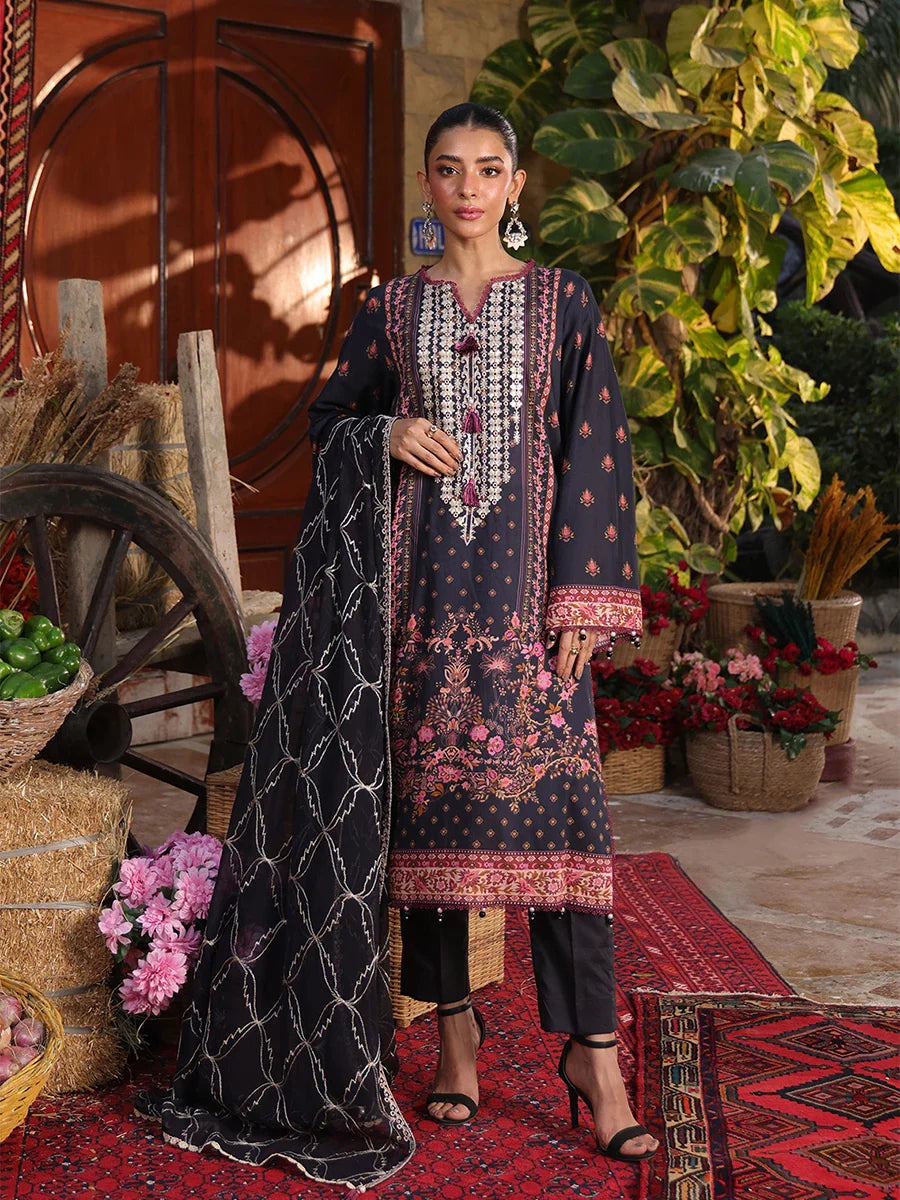 SALITEX - CHROMA - EMBROIDERED LUXURY CAMBRIC UNSTITCHED 3PCS