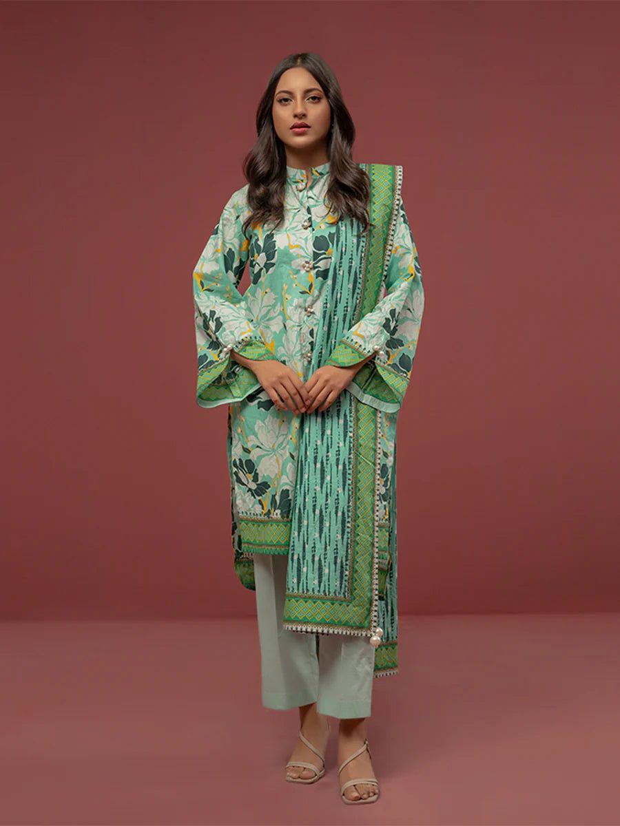 Salitex - 3pc Unstitched - Printed Cambric Suit