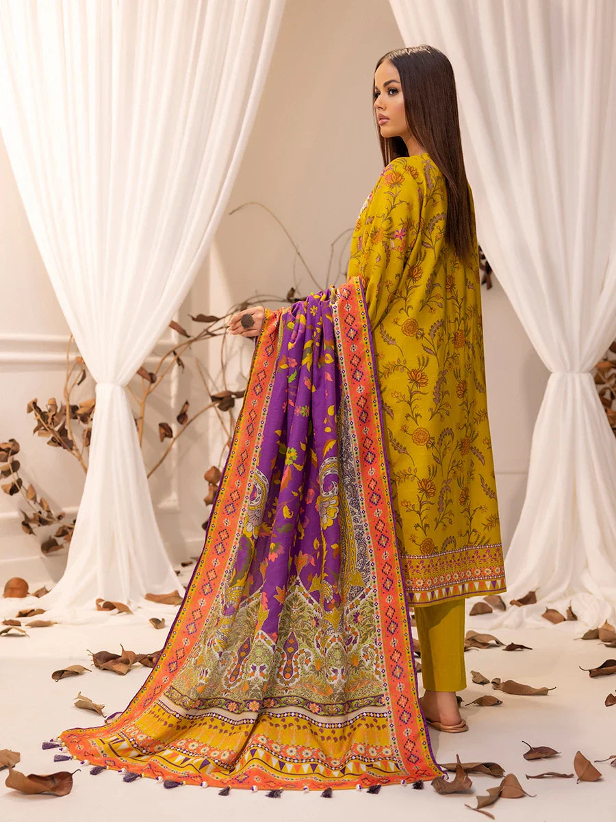 SALITEX - LUXURY KHADDAR EMBROIDERED SHIRT WITH SHAWL & DYED TROUSER