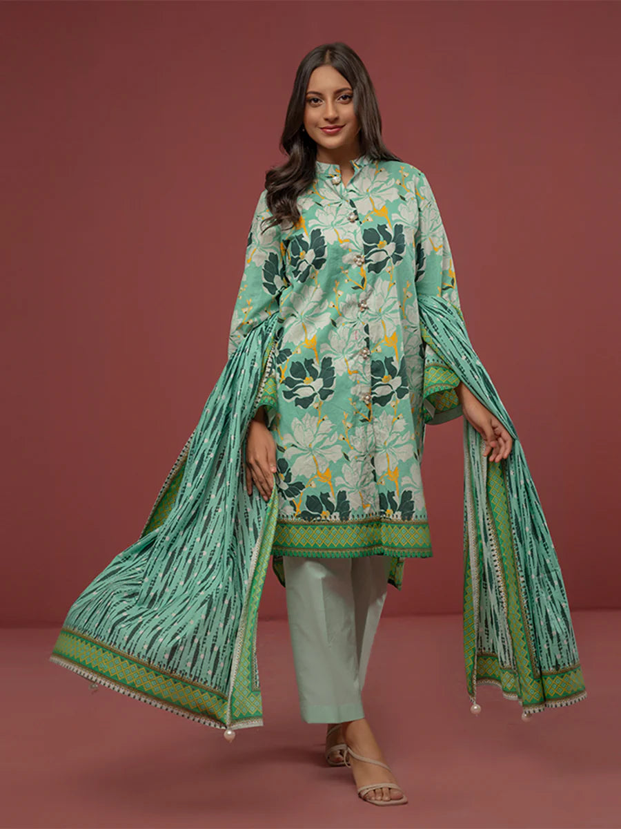 Salitex - 3pc Unstitched - Printed Cambric Suit