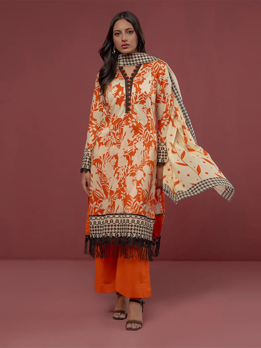 Salitex - 3pc Unstitched - Printed Cambric Suit