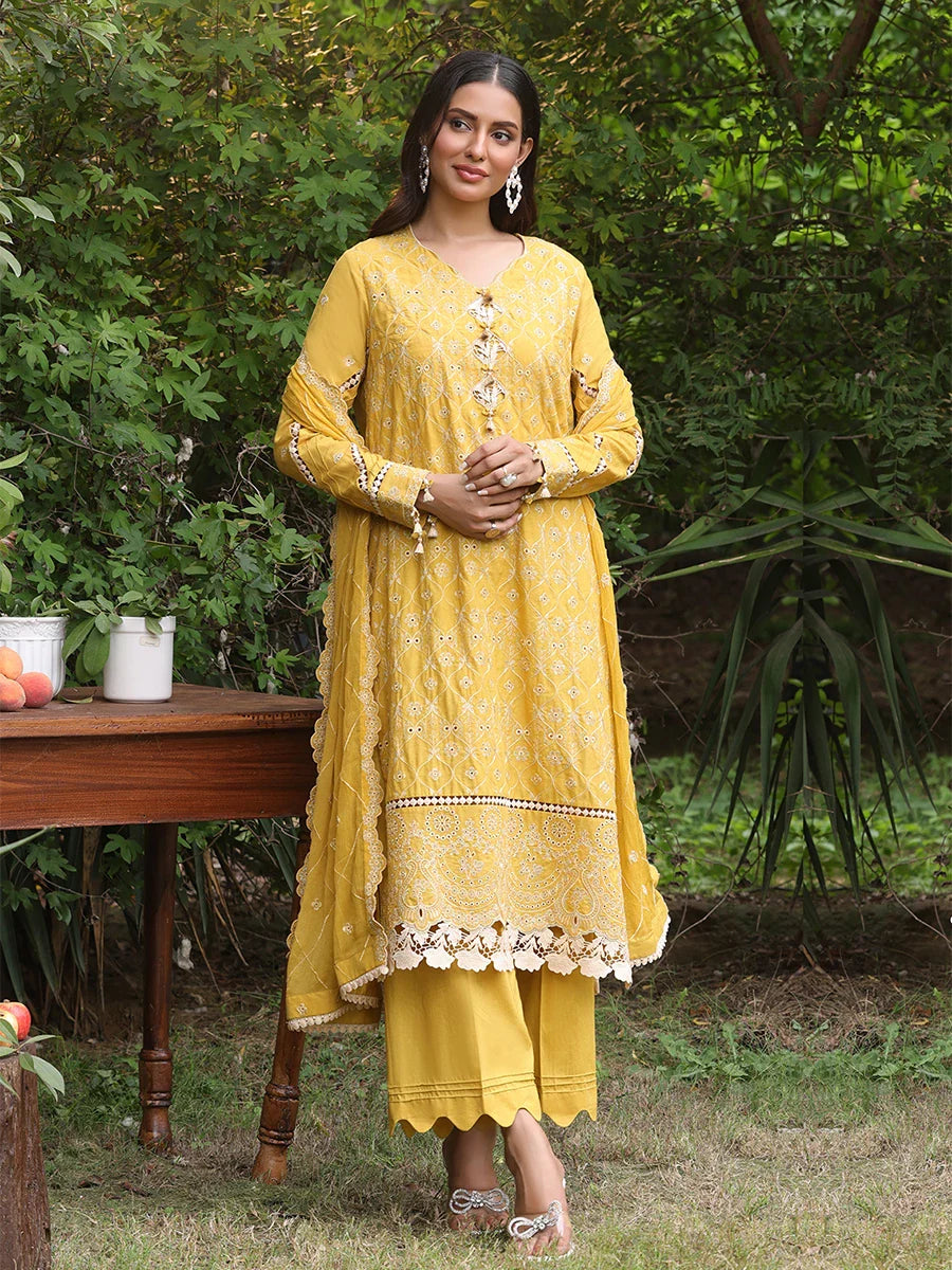 SALITEX - CHIKANKARI CAMBRIC EMBROIDERED SUIT