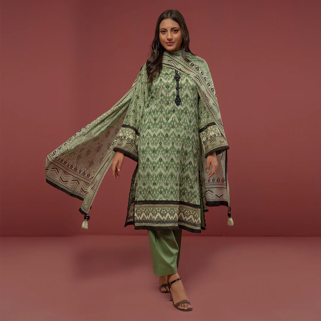 Salitex - 3pc Unstitched - Printed Cambric Suit