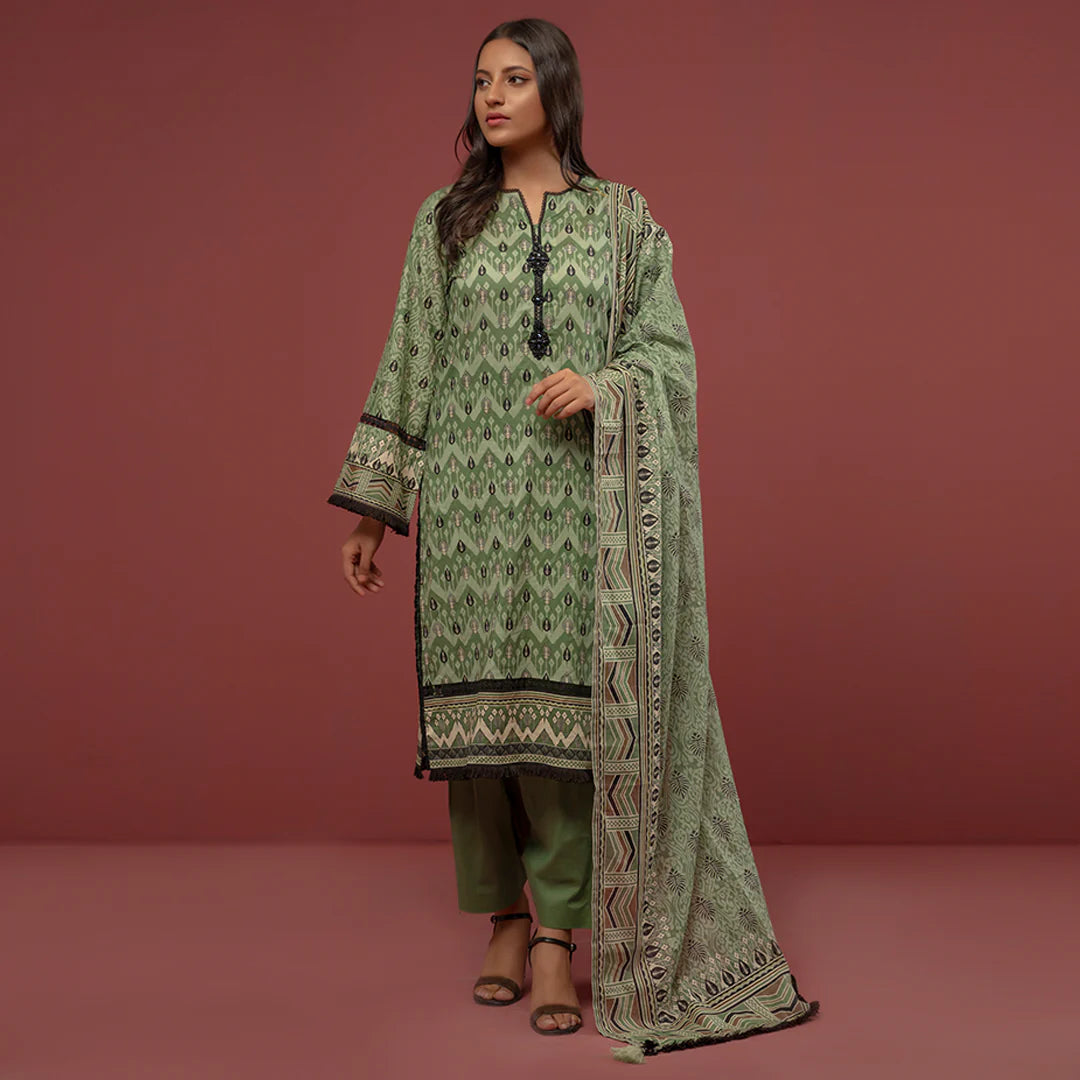 Salitex - 3pc Unstitched - Printed Cambric Suit