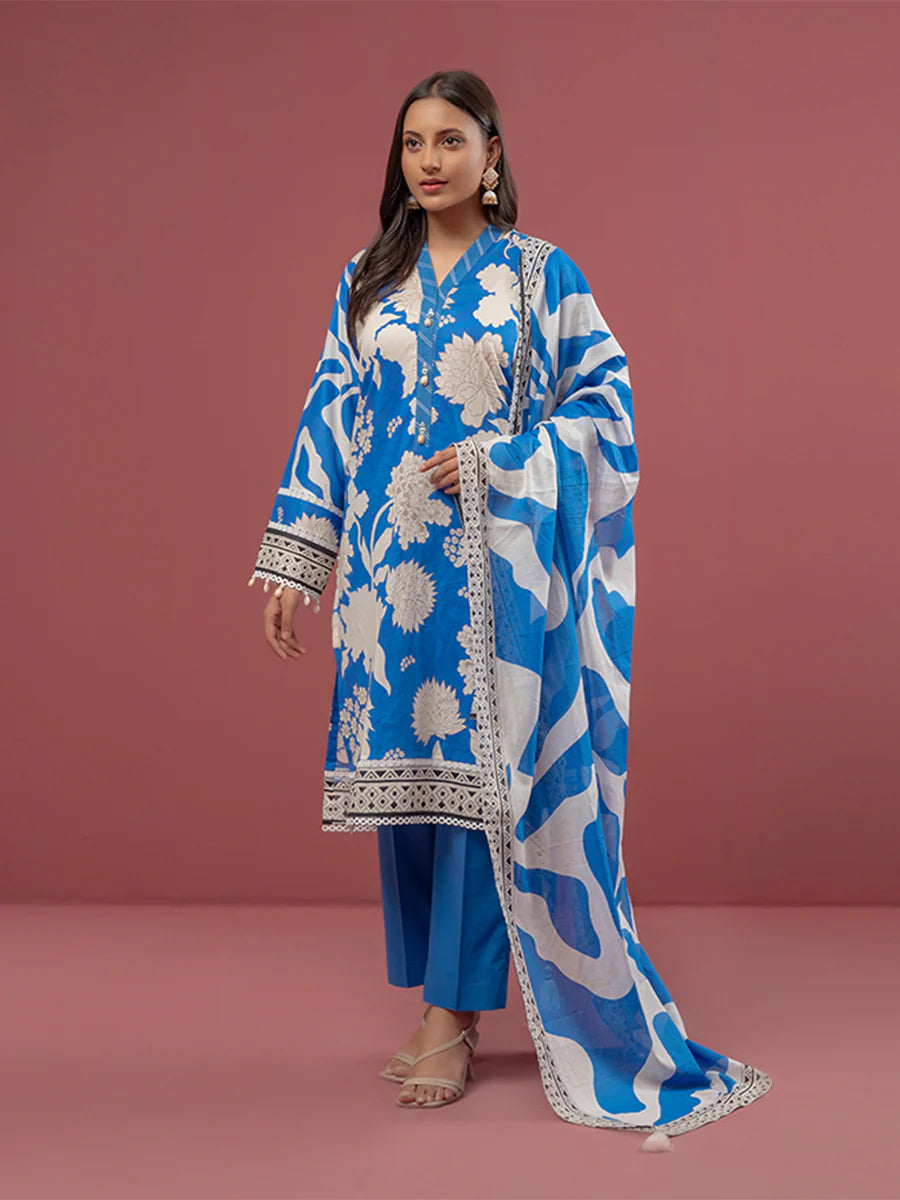 Salitex - 3pc Unstitched - Printed Cambric Suit