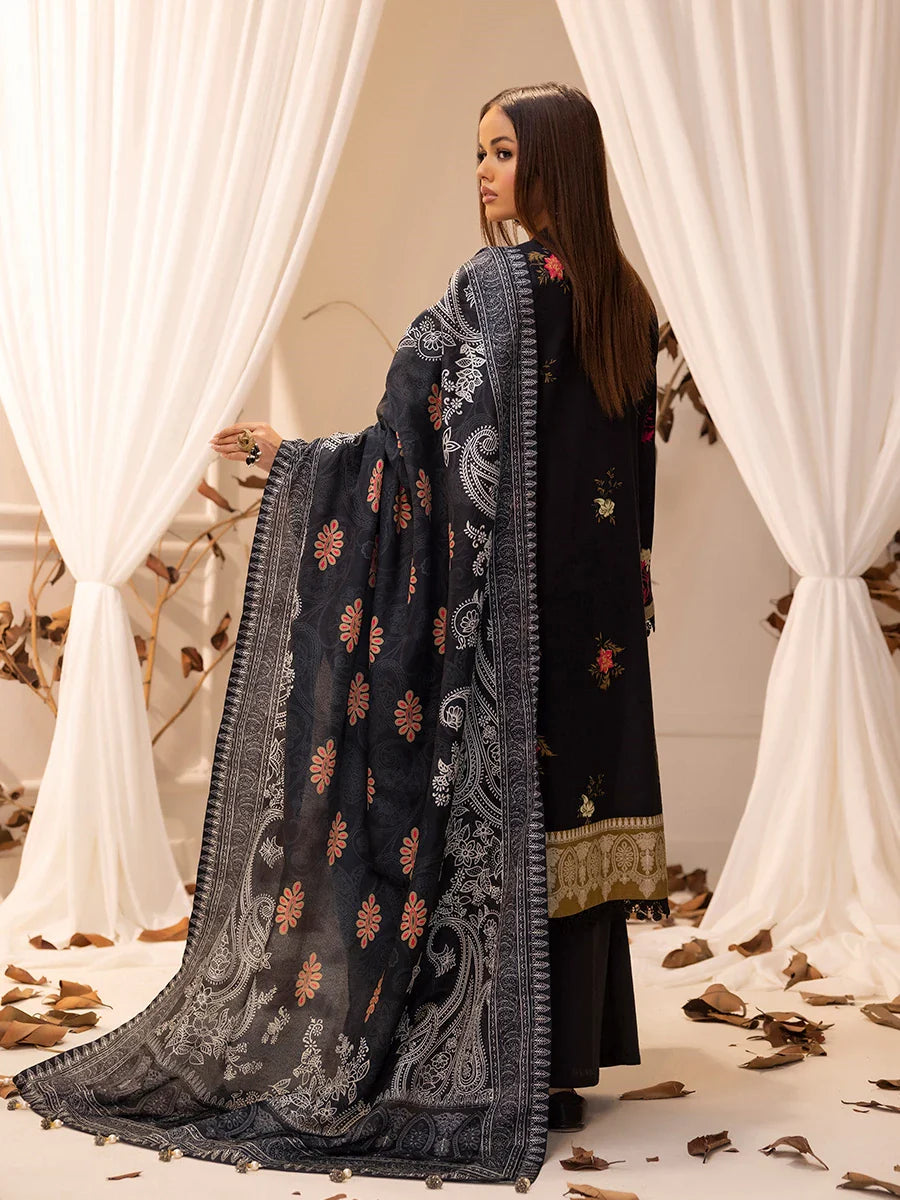 SALITEX - LUXURY KHADDAR EMBROIDERED SHIRT WITH SHAWL & DYED TROUSER