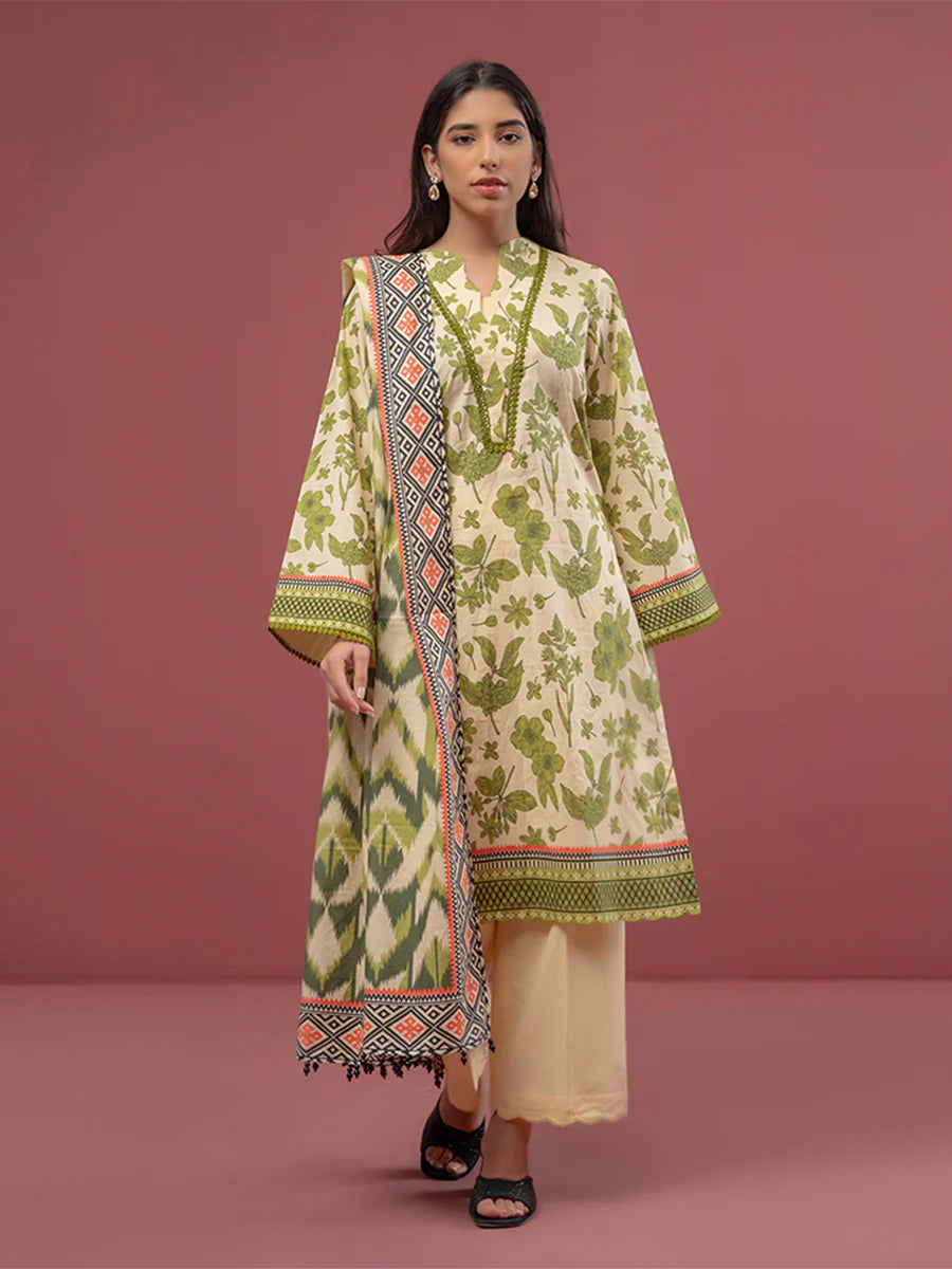 Salitex - 3pc Unstitched - Printed Cambric Suit