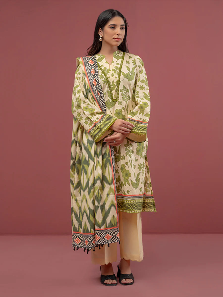 Salitex - 3pc Unstitched - Printed Cambric Suit