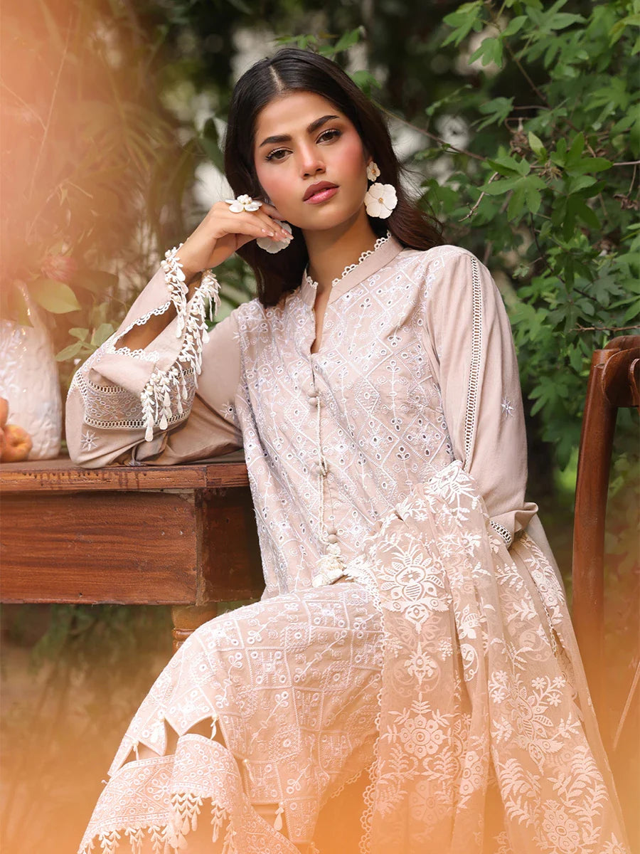 SALITEX - CHIKANKARI CAMBRIC EMBROIDERED SUIT