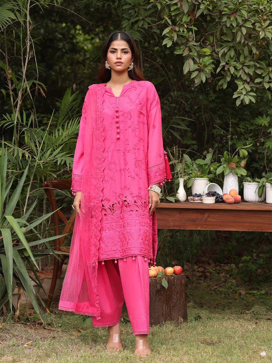 SALITEX - CHIKANKARI CAMBRIC EMBROIDERED SUIT