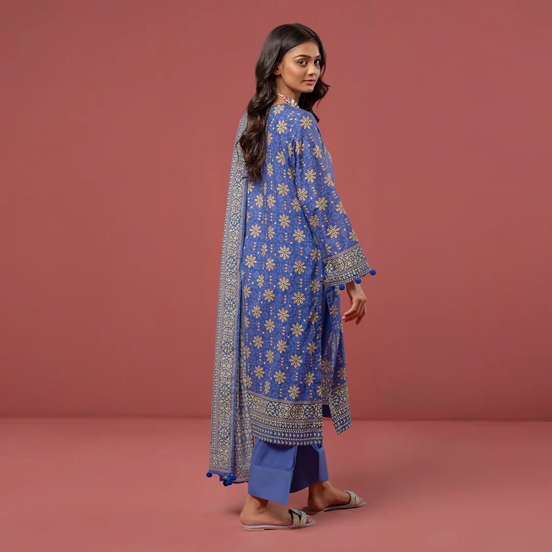 Salitex - 3pc Unstitched - Printed Cambric Suit