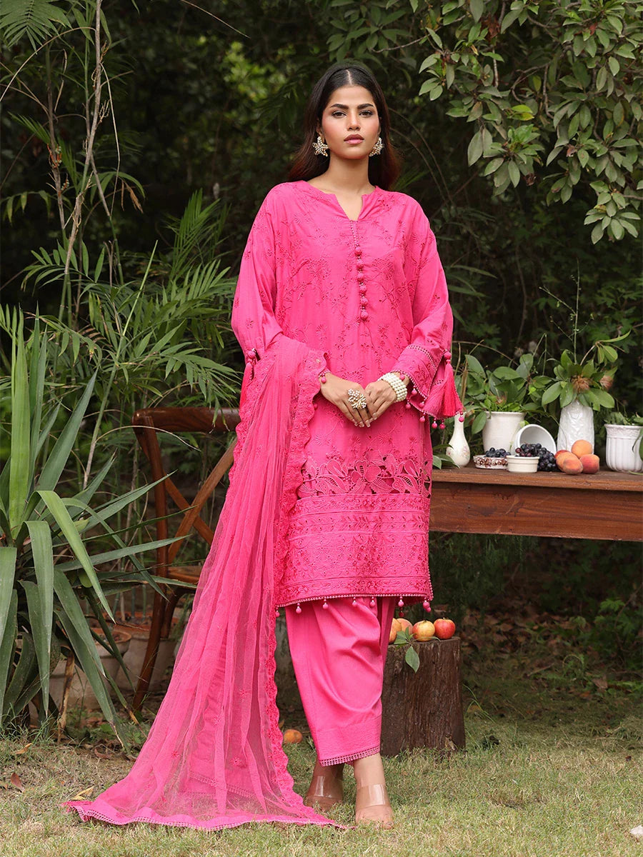 SALITEX - CHIKANKARI CAMBRIC EMBROIDERED SUIT