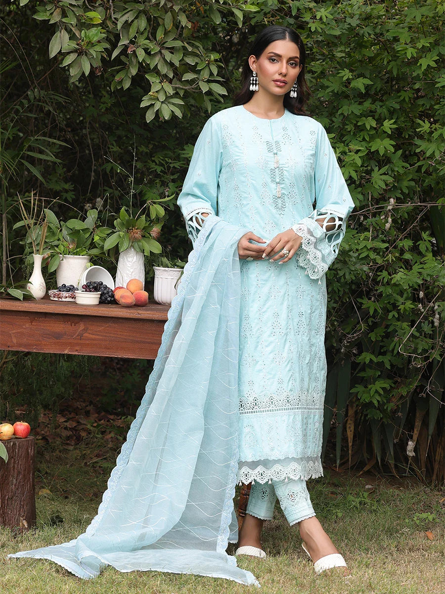 SALITEX - CHIKANKARI CAMBRIC EMBROIDERED SUIT