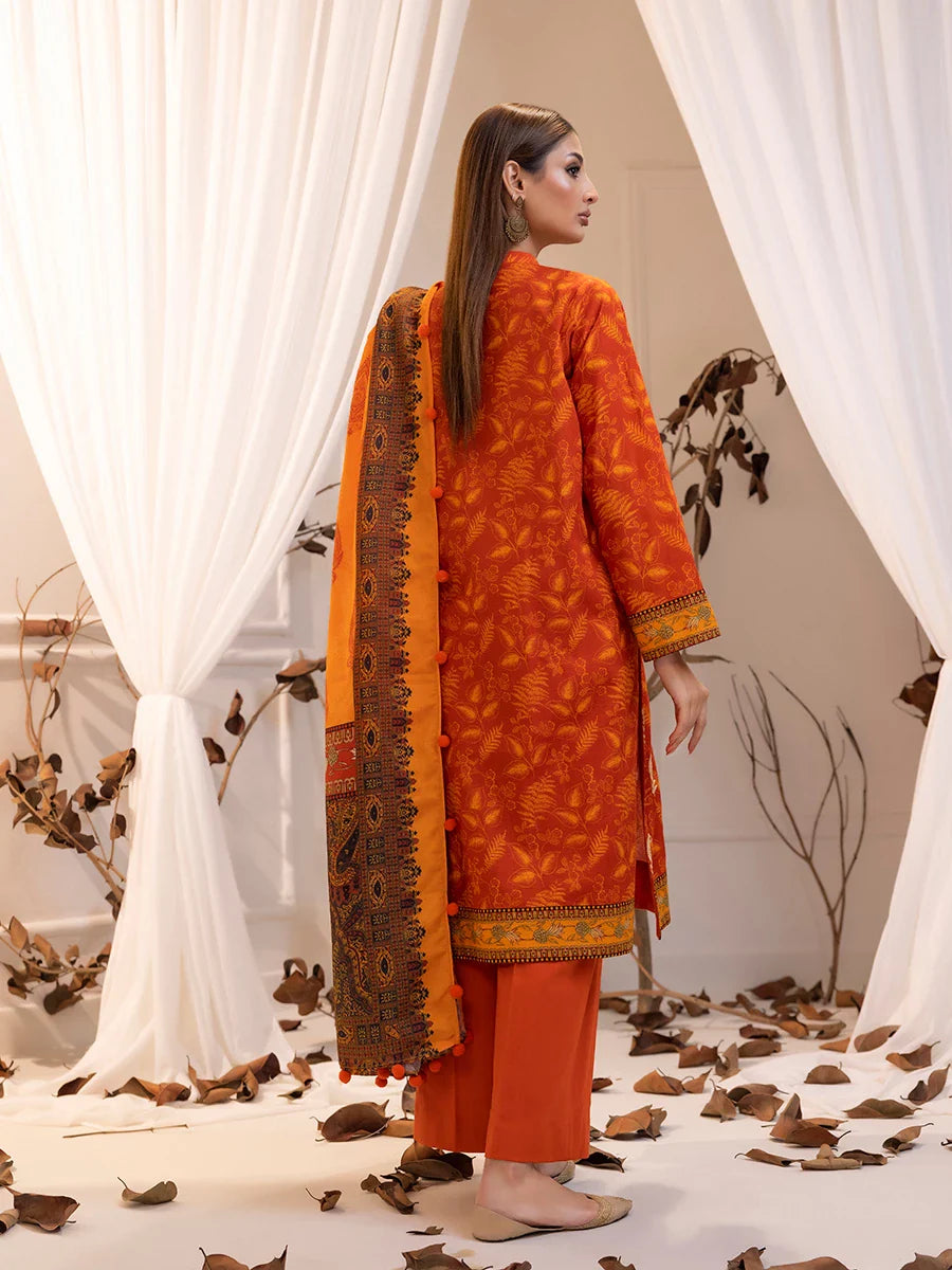 SALITEX - LUXURY KHADDAR EMBROIDERED SHIRT WITH SHAWL & DYED TROUSER