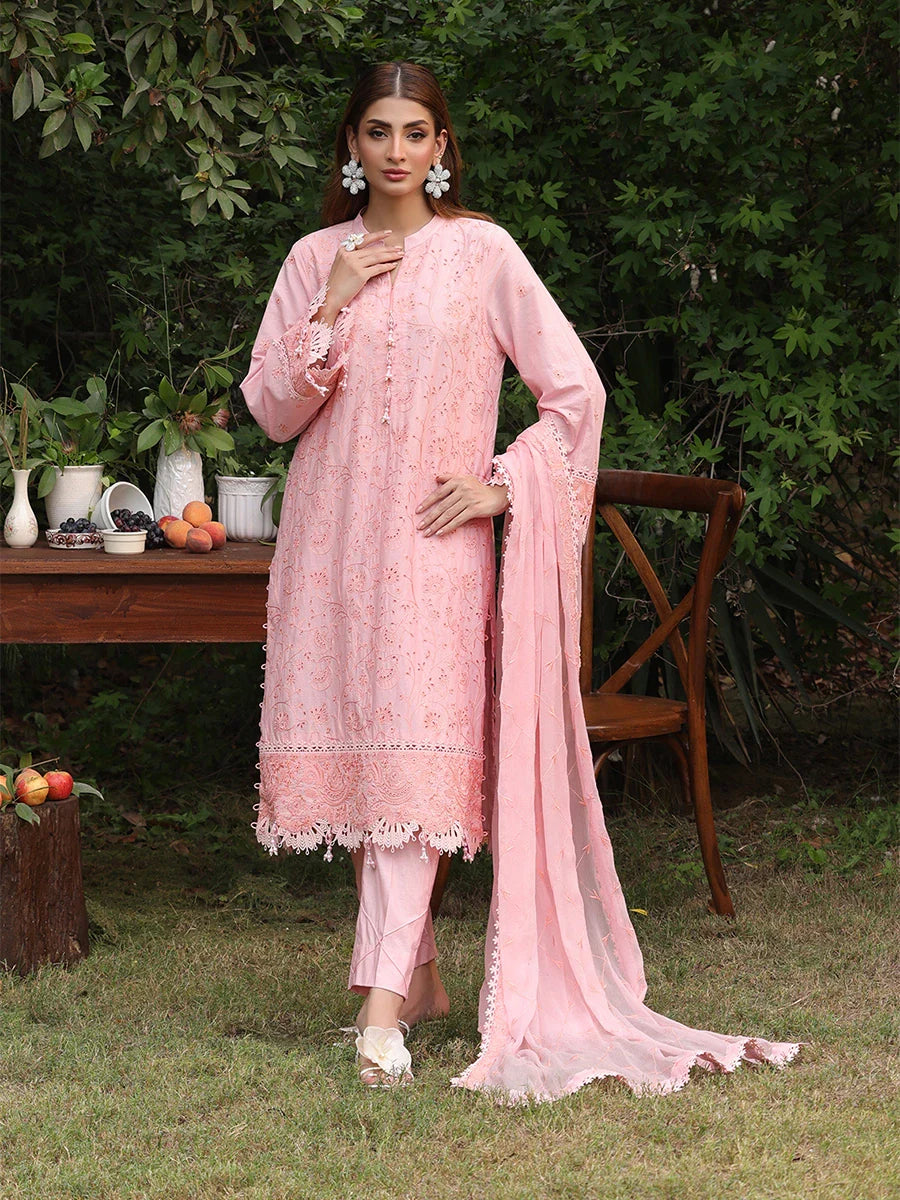 SALITEX - CHIKANKARI CAMBRIC EMBROIDERED SUIT