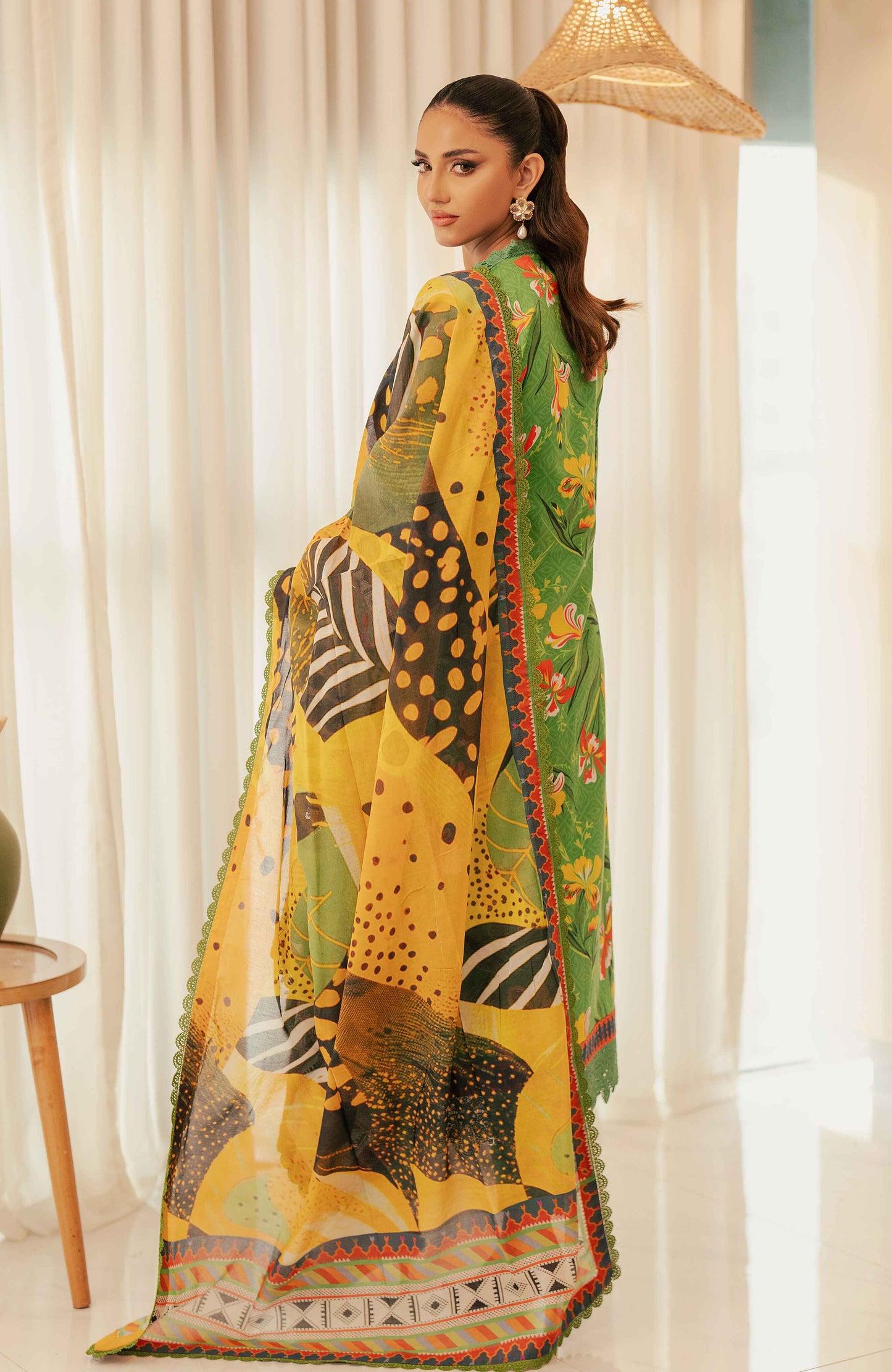 AlZohaib - Sunshine Bloom - Cotton Silk 3 Piece-SCS-24-11