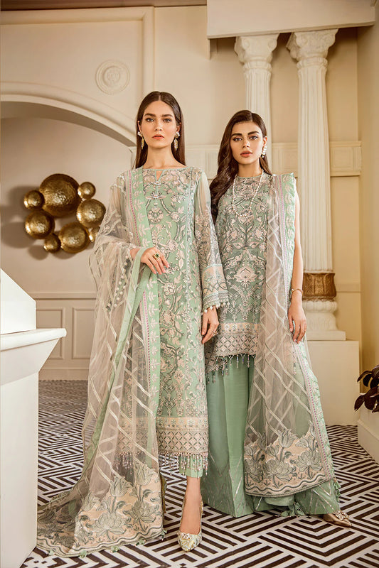 3 Piece EMBROIDERED NET WITH DUPATTA AND TROUSER CH06-05 - Baroque