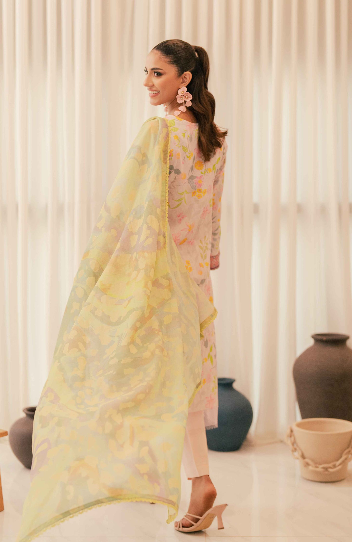 AlZohaib - Sunshine Bloom - Cotton Silk 3 Piece-SCS-24-03