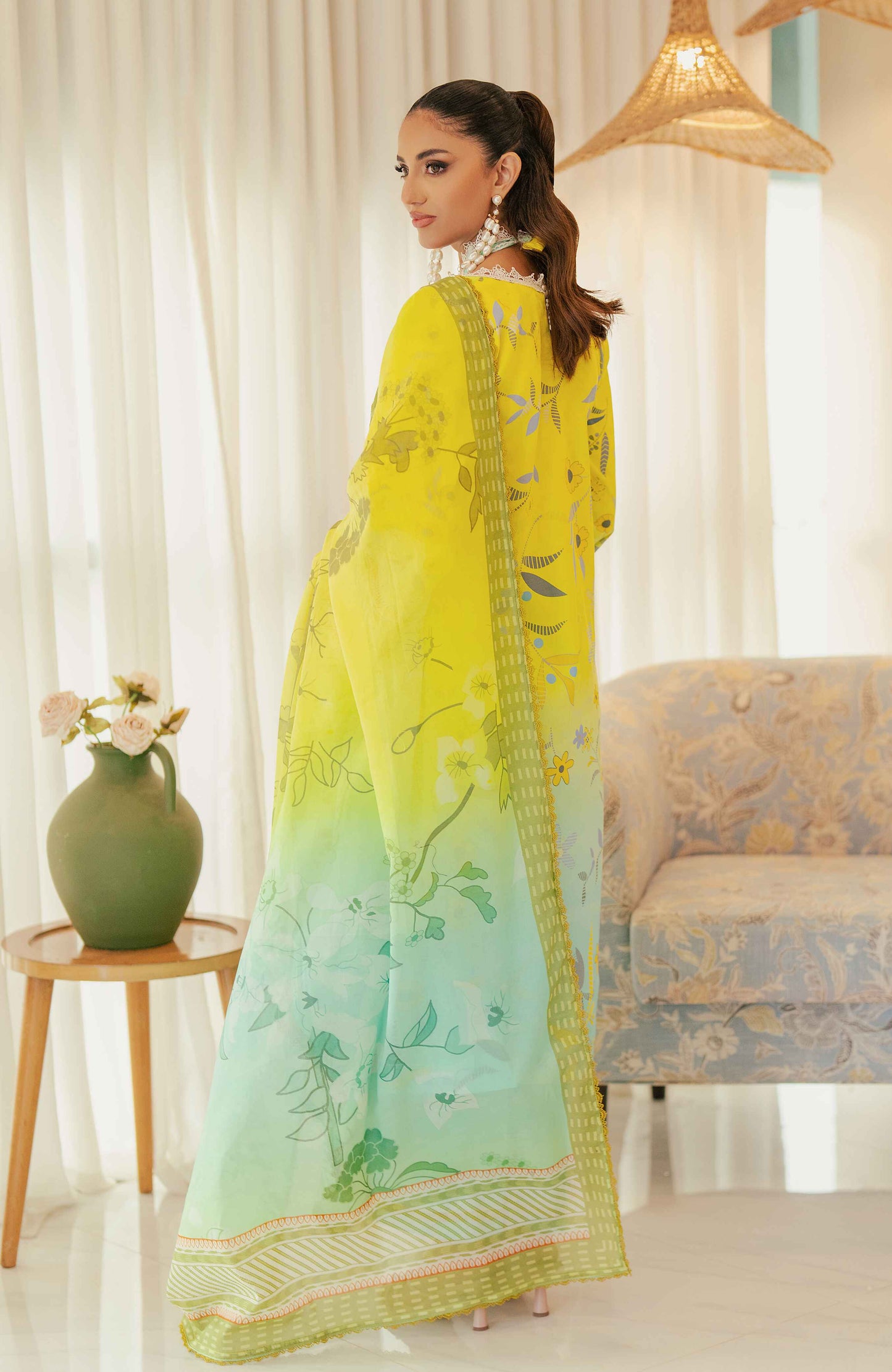 AlZohaib - Sunshine Bloom - Cotton Silk 3 Piece-SCS-24-09