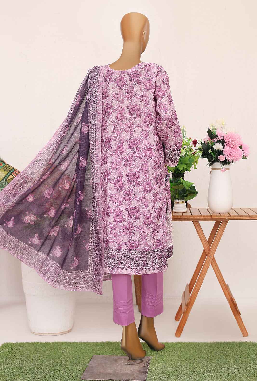 3 Piece Unstitched - Mehak Mid Summer Digital Printed lawn Suit - MEK-136