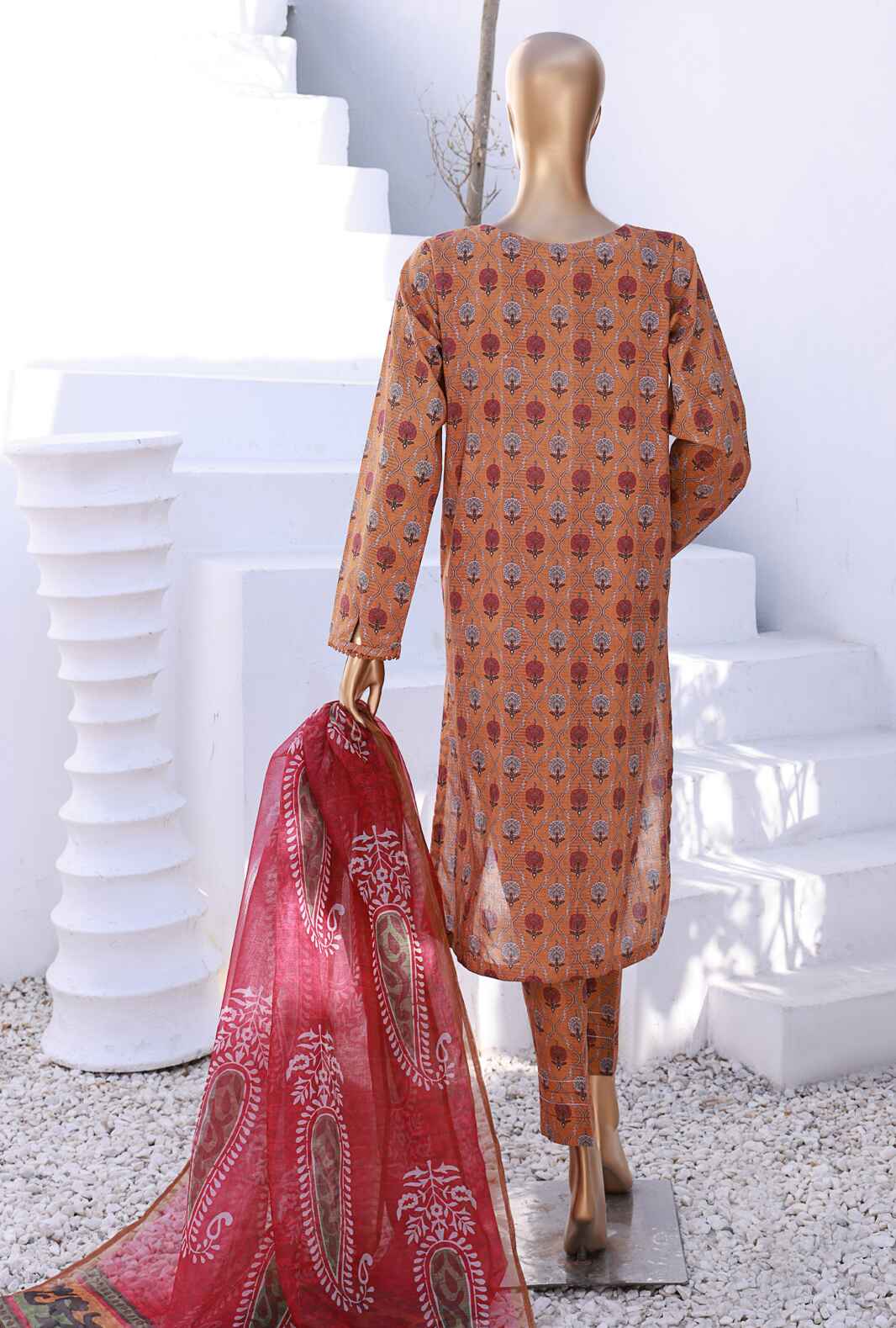 H.Z - 3 Piece Unstitched - Organic Co-ords Digital Printed Suit - OC-506