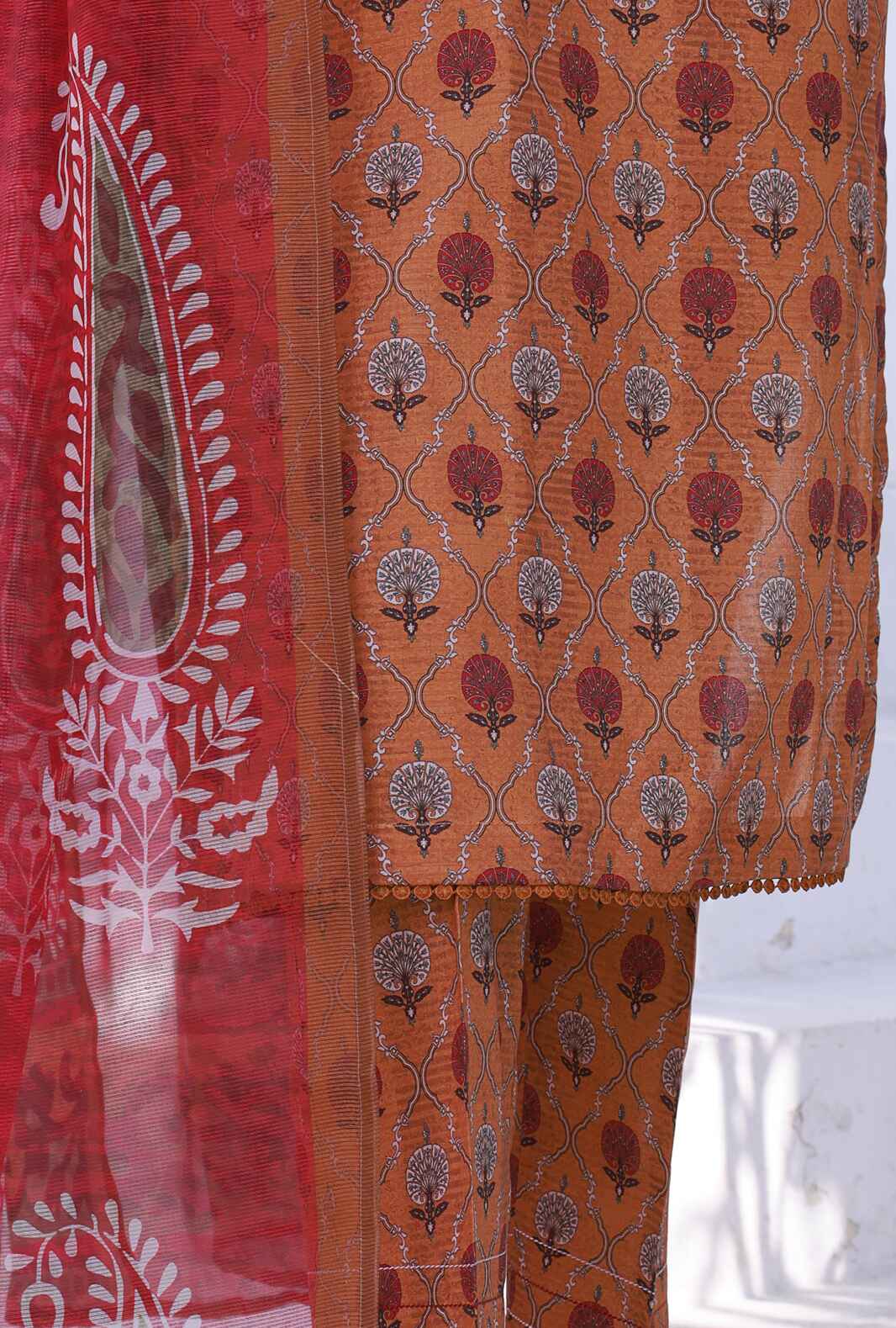 H.Z - 3 Piece Unstitched - Organic Co-ords Digital Printed Suit - OC-506