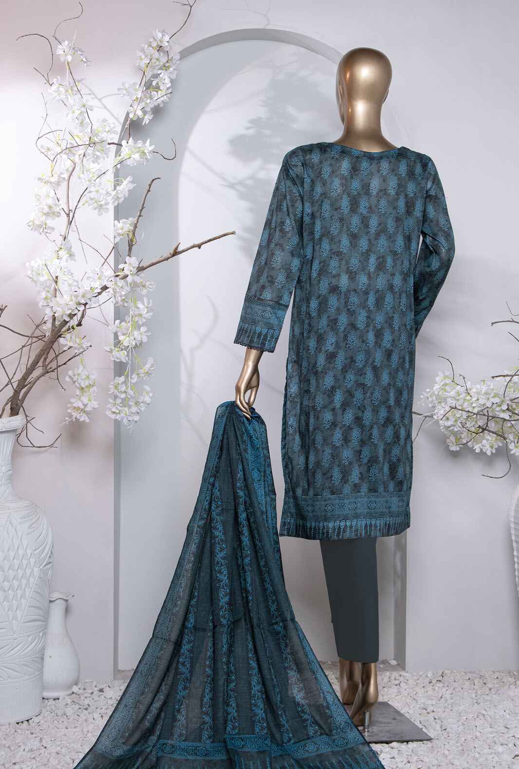 3 Piece Unstitched - Platinum Digital Printed Lawn Suit - PPC-203