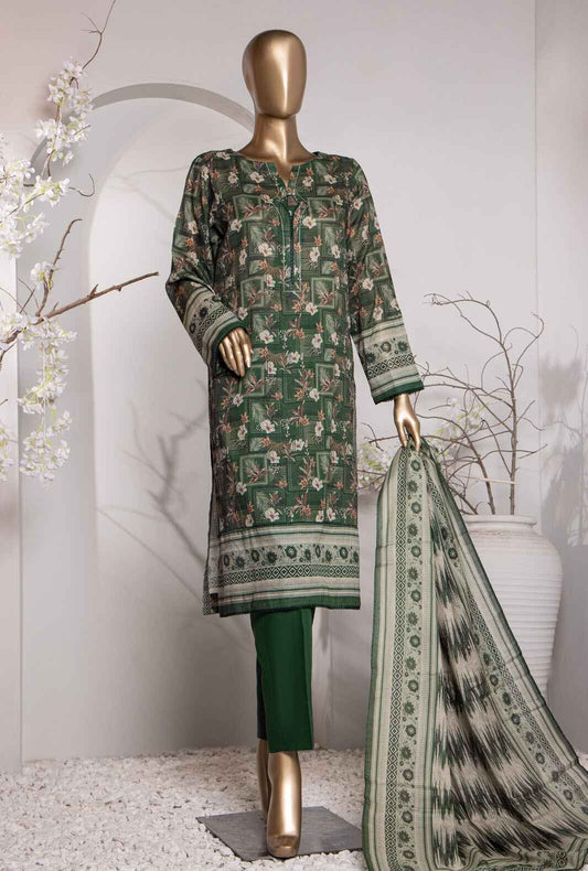 H.Z - 3 Piece Unstitched - Vital Prints Digital Printed Suit - VP-155