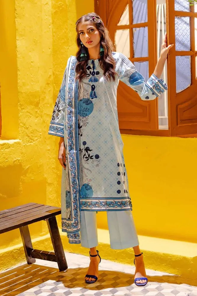 3PC Printed Lawn Unstitched Suit CL-42065 B