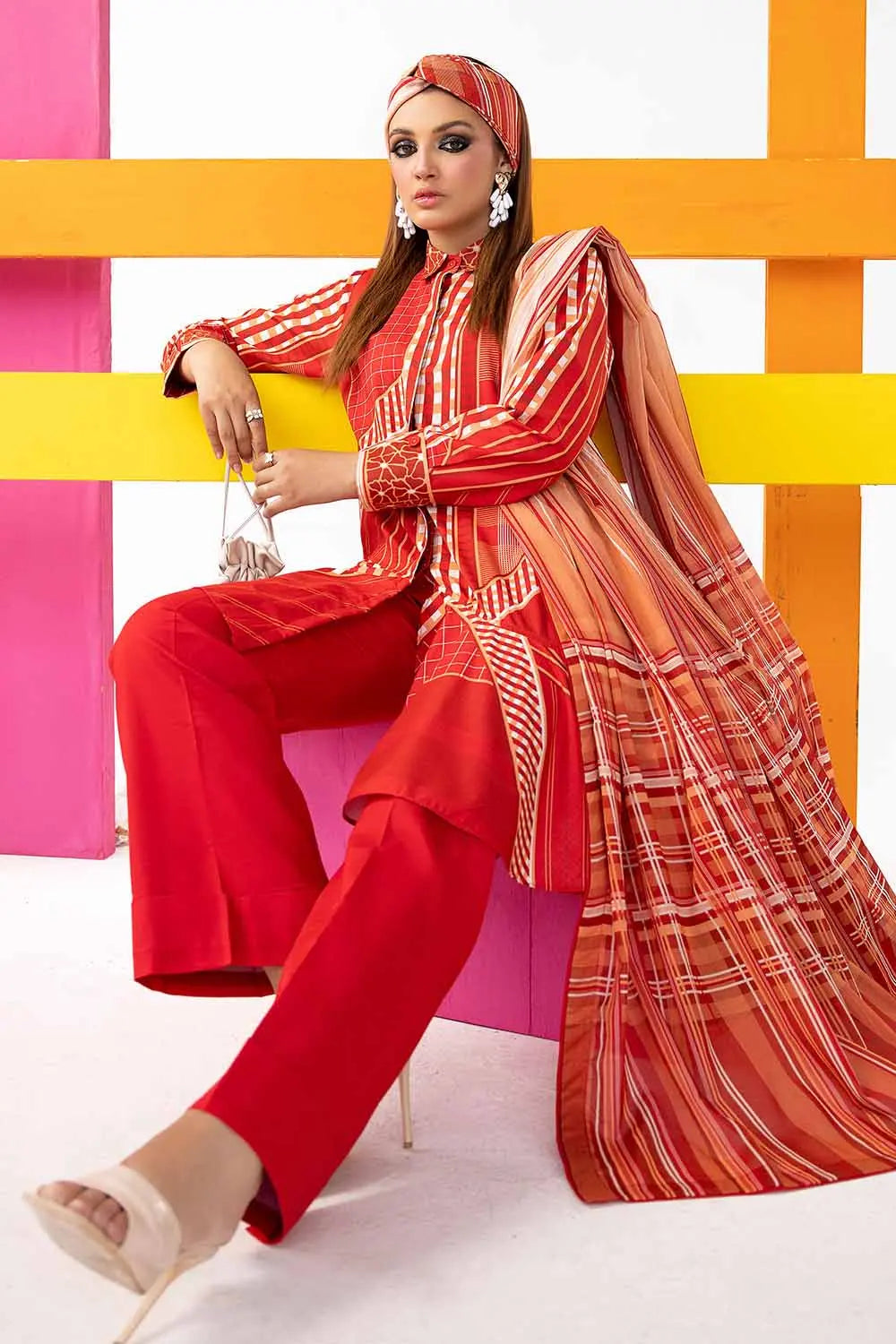 3PC Unstitched Printed Lawn Suit CL-42147