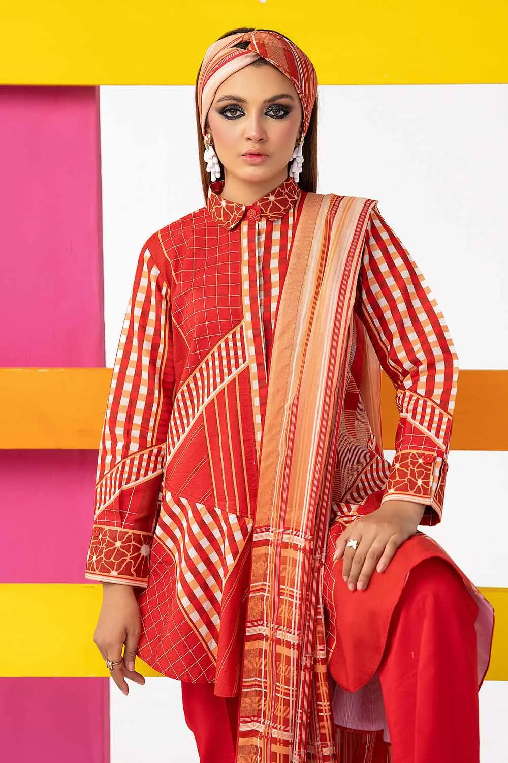 3PC Unstitched Printed Lawn Suit CL-42147