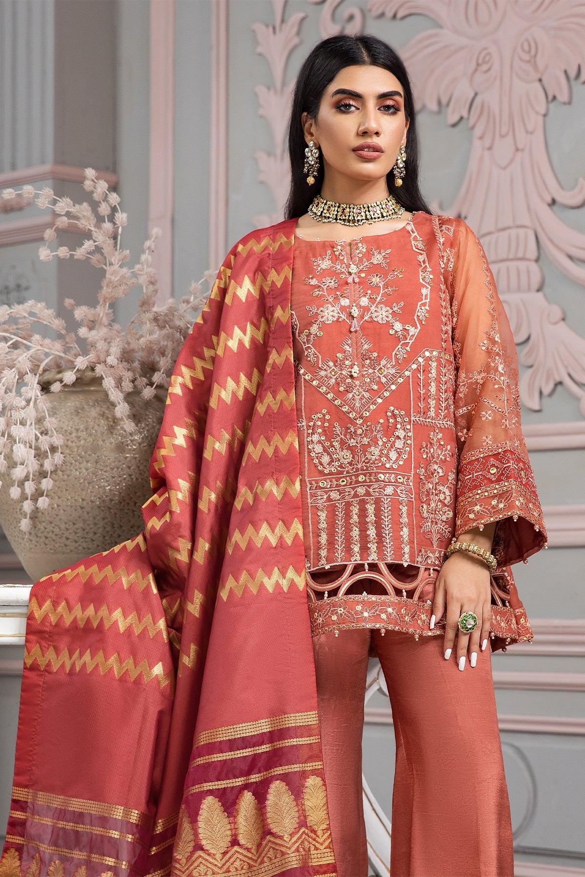 Alizeh Fashion - Unstitched 3pc - Naranj - Pehnawa Exclusive