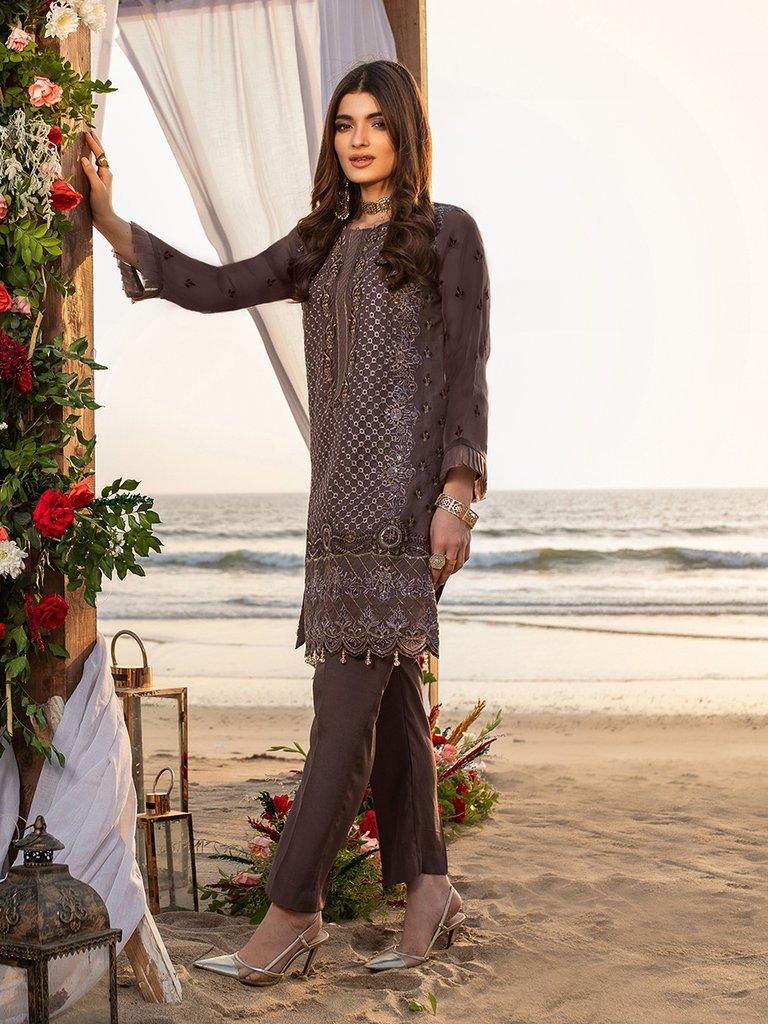Salitex - Sandy  - 1pc Unstitched Luxury Embroidered Organza Shirt with Inner - Pehnawa Exclusive
